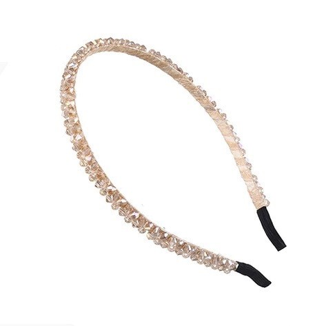 Hair band with crystals gold S