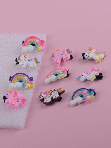 Unicorn hair clip set 10 pcs