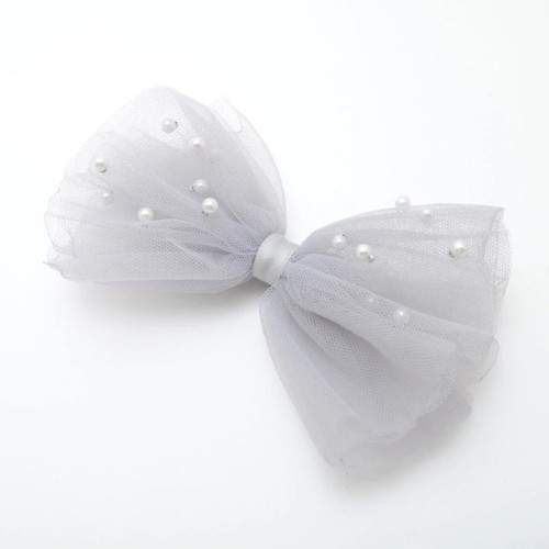 Hairpin tulle bow grey