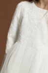 girls cream lace dress, communion dress ireland, flower girl dress, elegant girls occasion wear, tulle dress for girls, kids party dress, zoya fashion