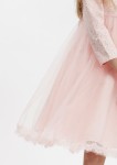 girls pink occasion dress, tulle dress for girls, flower girl dress ireland, kids party dress, long sleeve girls dress, lace dress for kids