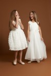 girls maxi dress, communion dress, flower girl dress, cream white gown, floral applique dress, irish communion wear, tulle dress, zoya fashion