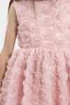 girls pink dress, 3d floral dress, communion guest dress, girls wedding outfit, kids party dress ireland, elegant girls dress
