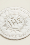 IHS host applique, communion patch, silver embroidery emblem, first holy communion accessories, religious craft supplies, irish communion tradition