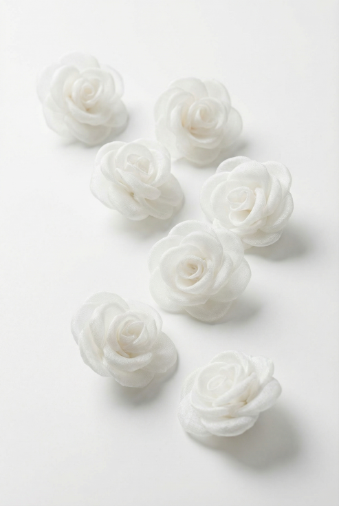 cream flower hair clips, organza hair accessories, communion hair clips, flower girl accessories, girls hair clips ireland, wedding hair accessories kids