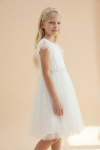 cream white dress for girls, first holy communion dress, confirmation dress, flower girl dress ireland, girls tulle dress, elegant girls dress