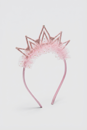 Pink Tulle Crown Headband for Girls - The Perfect Finishing Touch for Little Princesses