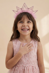 pink tulle crown headband, girls hair accessories Ireland, birthday crown for girls, flower girl headband, girls party accessories, princess crown headband