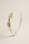 cream floral headband, girls communion hair accessory, flower girl headband, wedding hair accessories for kids, off-white headband girls