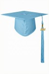 Sky blue graduation cap with golden 2026 tassel on child at Irish ceremony