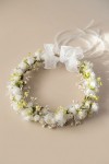 Communion hair wreath, First Holy Communion headpiece, white floral wreath, handmade communion wreath, girls&amp;#039; communion accessories, UK communion wreath, elegant hair accessories, christening headpiece, wedding flower crown
