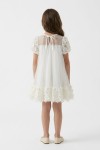 girls tulle dress styling, Romy cream white complete look, occasion dress girls, christening outfit UK