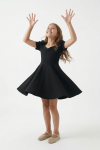 black girls dress back view, Vesper dress detail, waist gathering, party dress girls
