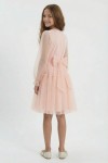 apricot tulle dress back view, Holly rose dress detail, zip closure, tulle skirt back