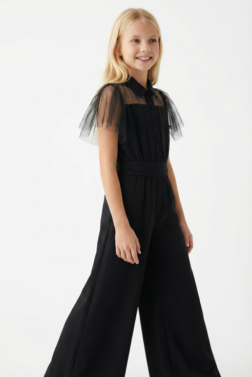 girls black jumpsuit Blair formal, Debs Ball outfit teen, elegant girl jumpsuit, formal wear teen black UK