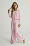 girls Emi set pink back view, formal teen pink outfit, occasion set