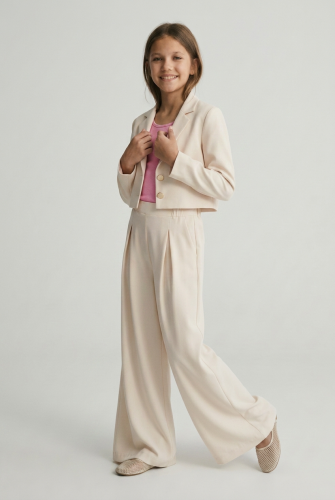 Light Beige Suit Emi for Girls – Refined British Occasion Outfit