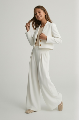 White Suit Emi for Girls – Classic British First Holy Communion Outfit