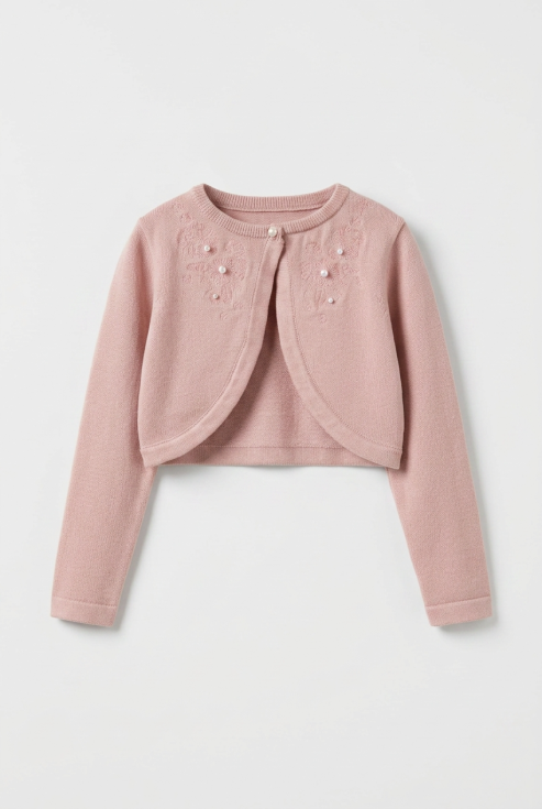 kids bolero Ada pink occasion, girl bolero communion, kids cardigan pink, flower girl bolero zoyadresses UK