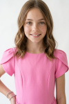 Rumi pink girls' dress back view with concealed zip – ZOYA Dresses UK