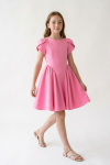 Rumi pink tulip-sleeve close-up, girls' occasion dress – ZOYA Dresses UK