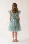 Mint tulle overlay fabric detail, Paola girls' occasion dress