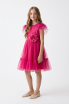 Gabi fuchsia tulle occasion dress for girls 3-16 years, ZOYA Dresses UK