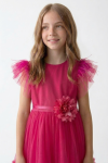 Back view of fuchsia girls dress with back zip