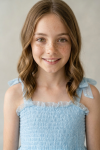Full length light blue Suzi party dress for girls