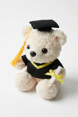 Cap and Gown Graduation Bear with Mortarboard Keepsake