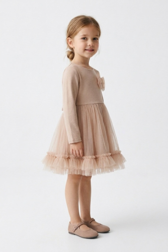 Iga Girls' Beige Tulle Ruffle Party Dress – Weddings and Christenings