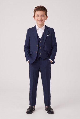 Liam Boys' Navy 4-Piece Occasion Set – Trousers, Blazer, Waistcoat and Tie