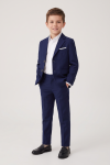 Liam navy boys' occasion set – open blazer and trousers, half-turn