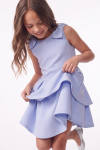 Harper light blue dress – close view of the two skirt layers