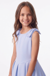 Harper light blue party dress – top with round neckline and shoulder bows