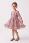 Iga dusty pink tulle dress – frilled skirt in motion, full-length front view