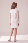 Vivienne white dress – back view with concealed zip at the centre back, full length