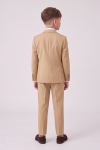 Liam beige boys' occasion set – blazer and trousers, back view