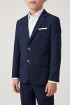 Navy blazer from the Sam boys' occasion set – close-up of the lapels, buttons and pockets