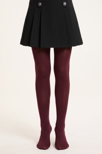 Girls' Burgundy Opaque Tights – 40 Denier
