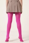Girls' fuchsia opaque tights – on a model, back view
