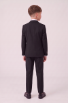 Sam black boys' occasion set – blazer and pressed trousers, full-length back view