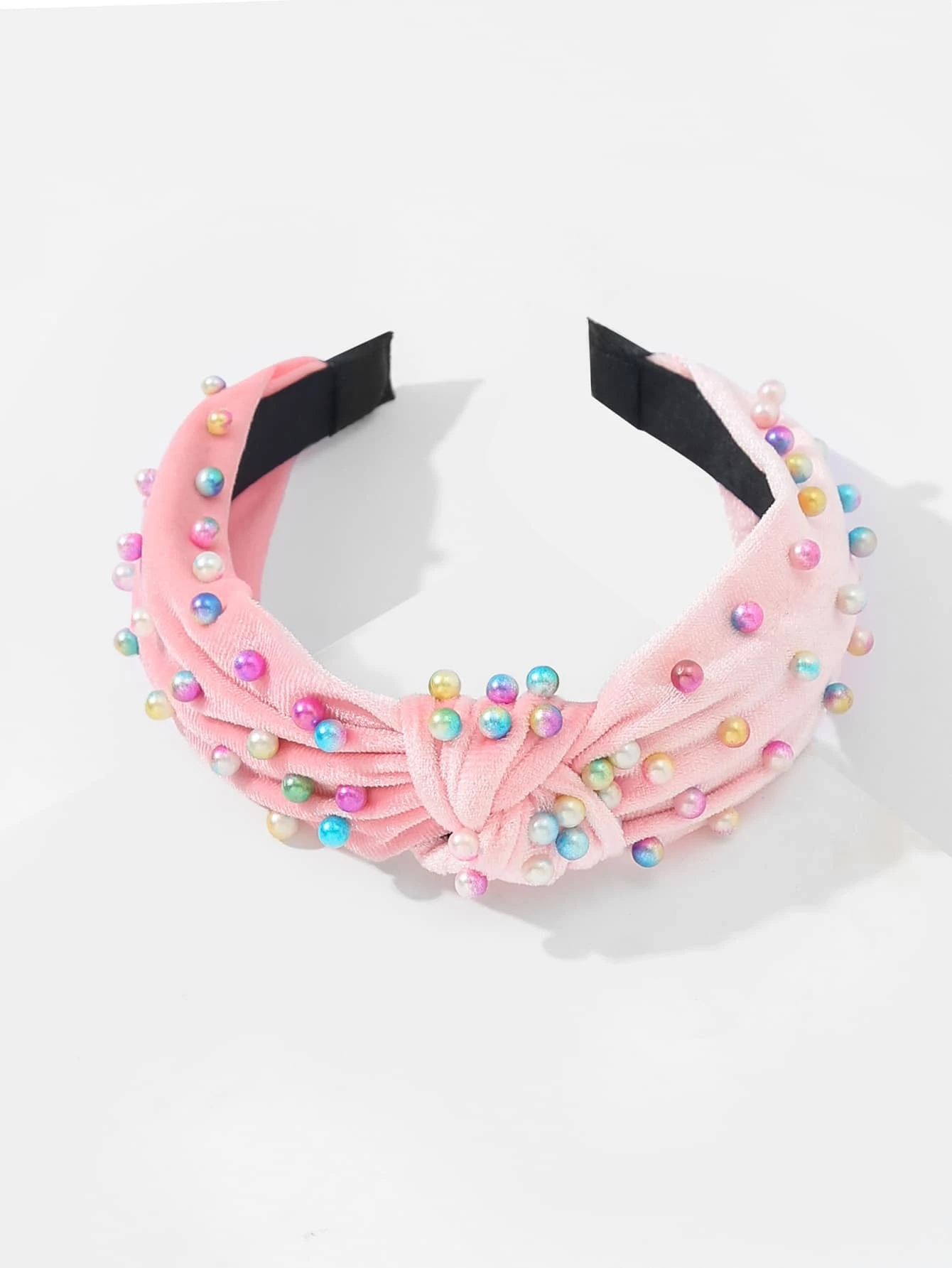 Kids hair band Pink Pearl Velvet - zoyadresses.co.uk