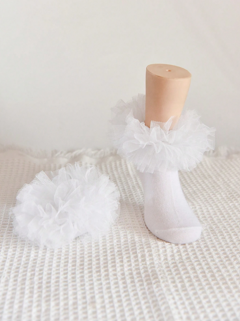 Enchanted White Tulle Fairy Socks - zoyadresses.co.uk