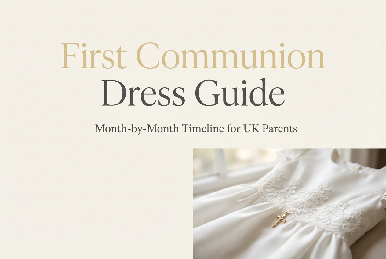 A month-by-month timeline and guide for UK parents on shopping for First Holy Communion dresses