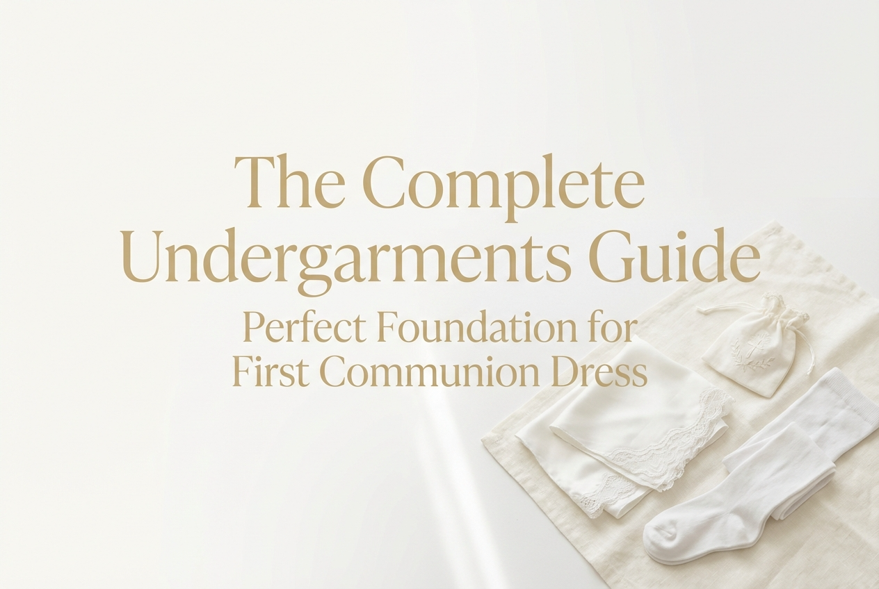 A guide to selecting comfortable and appropriate undergarments, slips, and hosiery for First Communion dresses